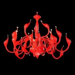 Modern Chandelier Light 24 Lights G4 Red Painting