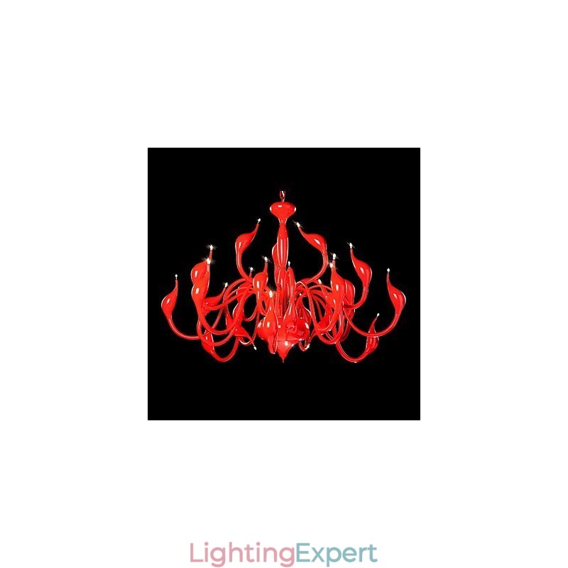 Modern Chandelier Light 24 Lights G4 Red Painting