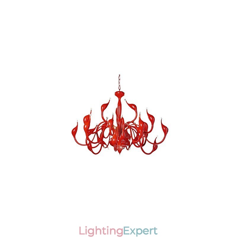Modern Chandelier Light 24 Lights G4 Red Painting