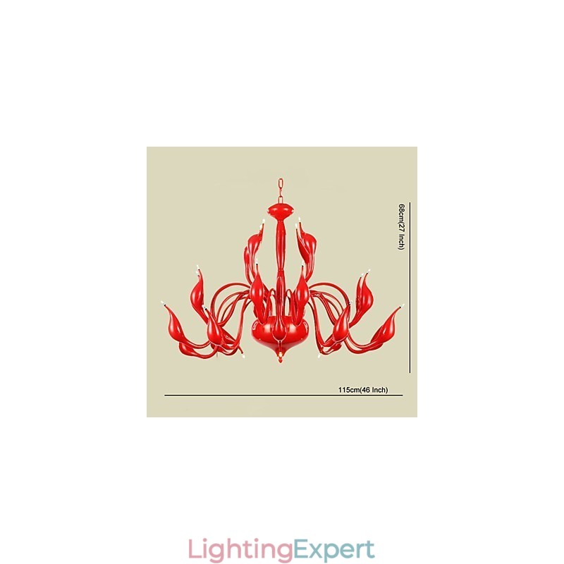 Modern Chandelier Light 24 Lights G4 Red Painting