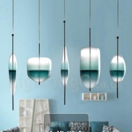 Modern Contemporary Gradient Color Pendant Light with Glass Shade