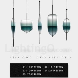 Modern Contemporary Gradient Color Pendant Light with Glass Shade
