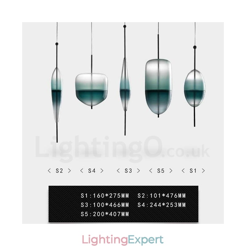 Modern Contemporary Gradient Color Pendant Light with Glass Shade