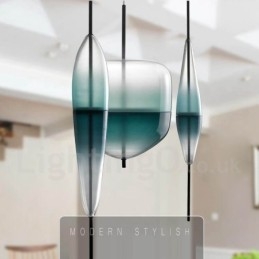 Modern Contemporary Gradient Color Pendant Light with Glass Shade