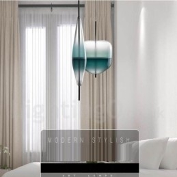Modern Contemporary Gradient Color Pendant Light with Glass Shade