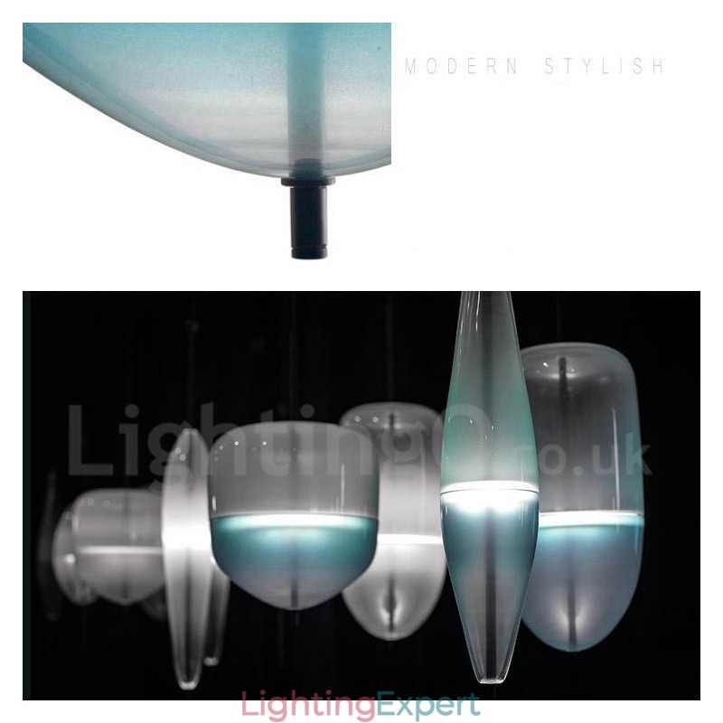 Modern Contemporary Gradient Color Pendant Light with Glass Shade