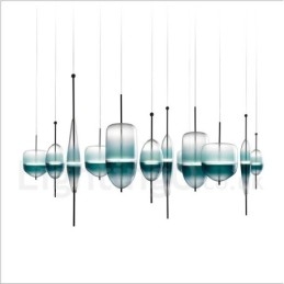 Modern Contemporary Gradient Color Pendant Light with Glass Shade
