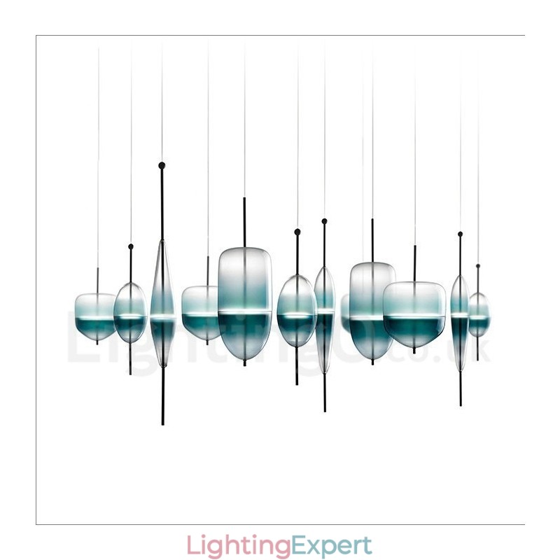 Modern Contemporary Gradient Color Pendant Light with Glass Shade