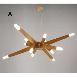 Modern Contemporary Wood 12 Light Pendant Light
