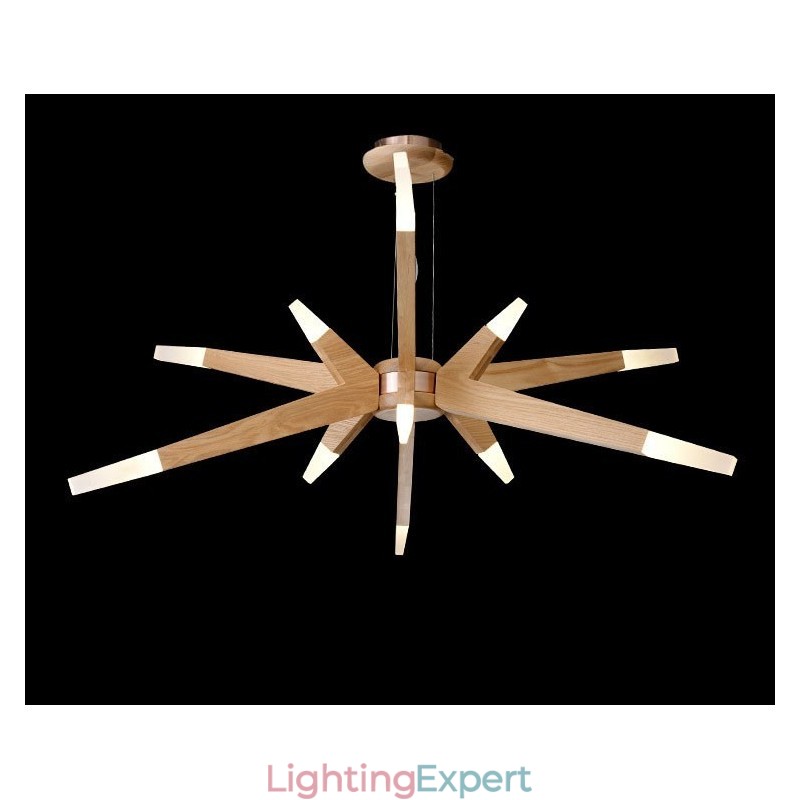 Modern Contemporary Wood 12 Light Pendant Light