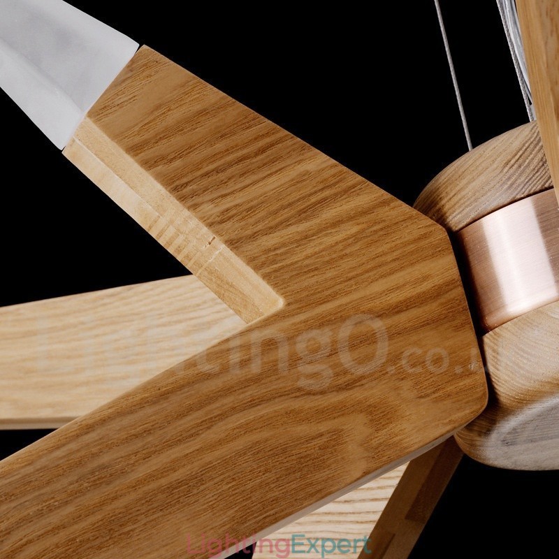 Modern Contemporary Wood 12 Light Pendant Light