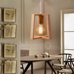 Wooden Modern Contemporary 1 Light Pendant Light