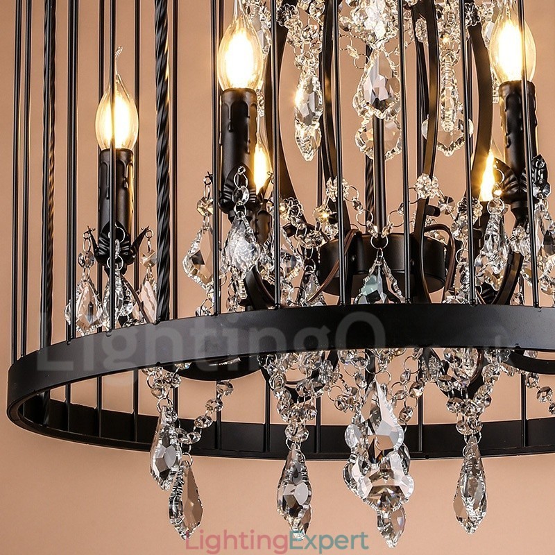 Retro Vintage Metal 4 Light Birdcage Pendant Light