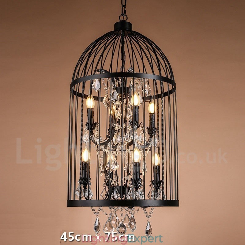 Retro Vintage Metal 8 Light Birdcage Pendant Light