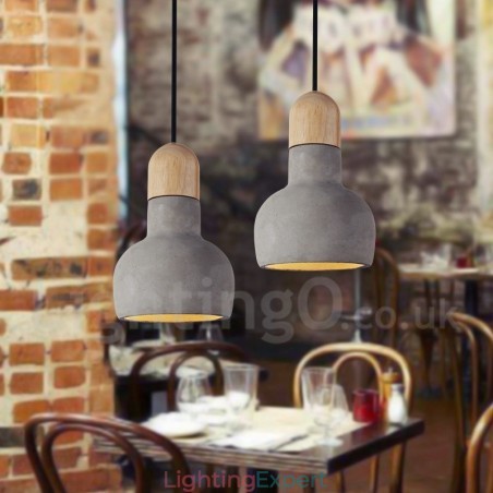 Retro Vintage Wood Concrte Single Light Pendant Light Retro Vintage Wood Concrte Single Light Pendant Light
