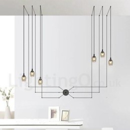 For 6 Light Pendant Light with Glass Shade