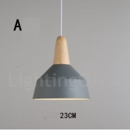 Modern Contemporary Wood Metal Multi Colors Pendant Light