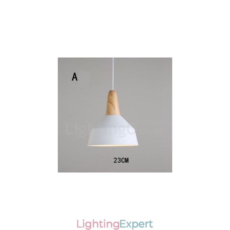 Modern Contemporary Wood Metal Multi Colors Pendant Light