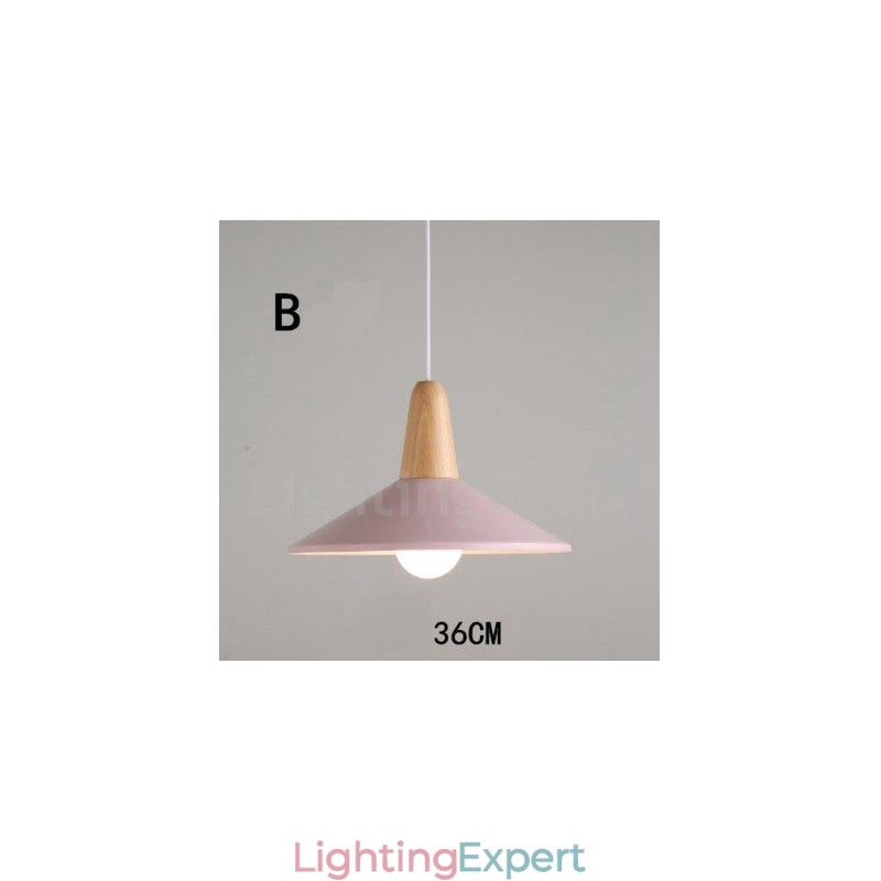 Modern Contemporary Wood Metal Multi Colors Pendant Light