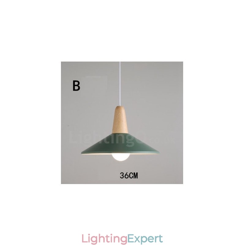 Modern Contemporary Wood Metal Multi Colors Pendant Light