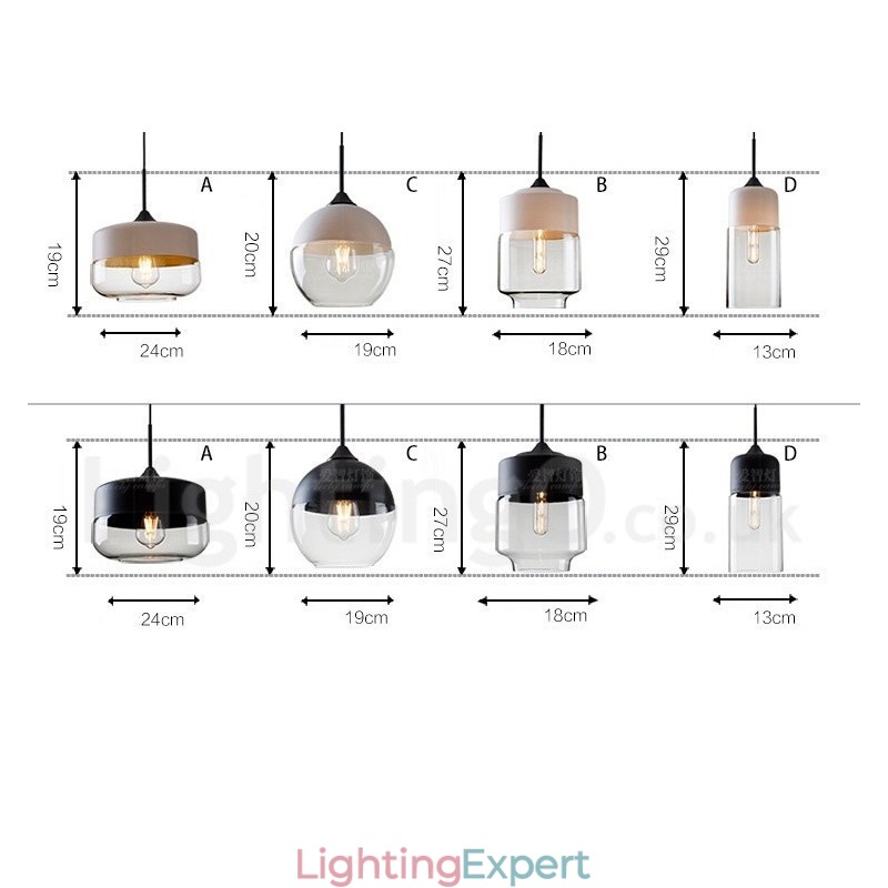 Modern Contemporary Pendant Light with Glass Shade