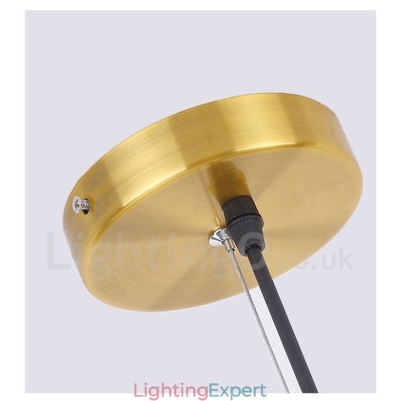 6 Light Copper Chandelier with Glass Shade Lamp