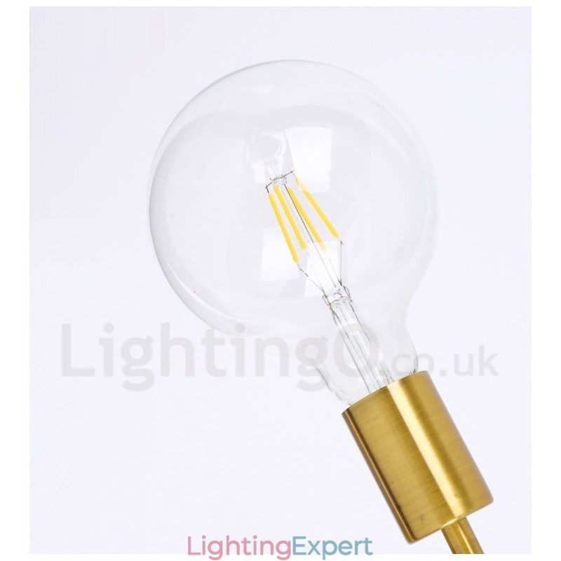 6 Light Copper Chandelier with Glass Shade Lamp