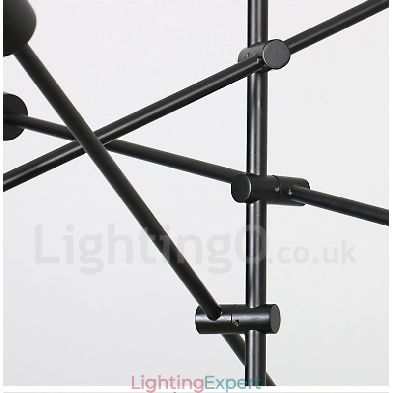6 Light Copper Chandelier with Glass Shade Lamp