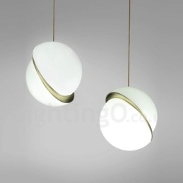 Modern Contemporary Copper Pendant Light with Glass Shade Lamp