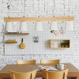 5 Light Modern Contemporary Wood Pendant Light
