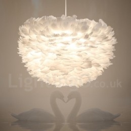 White Feather Pendant Light