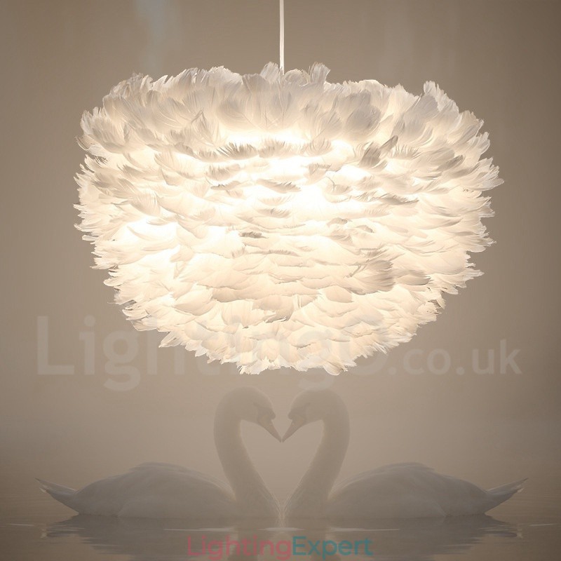 White Feather Pendant Light