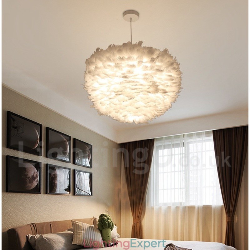 White Feather Pendant Light