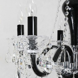 6 Light Crystal Chandelier in Black Design Accent
