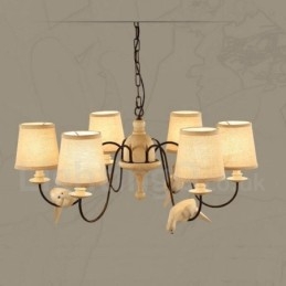 6 Light Rustic Lodge Vintage Pendant Light