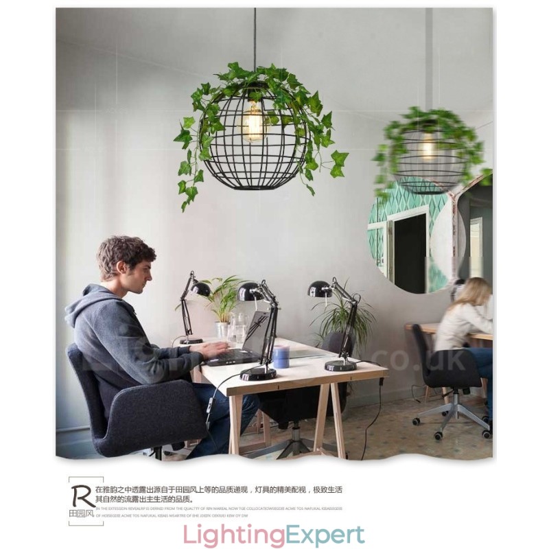 Country Vintage Globe Pendant Light