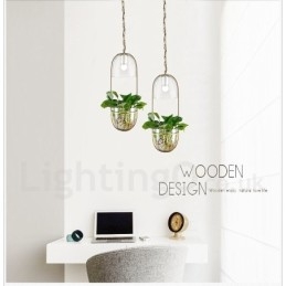 Rustic Lodge Metal Glass Pendant Light