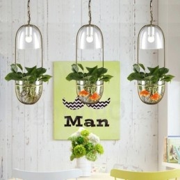 Rustic Lodge Metal Glass Pendant Light
