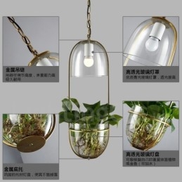 Rustic Lodge Metal Glass Pendant Light
