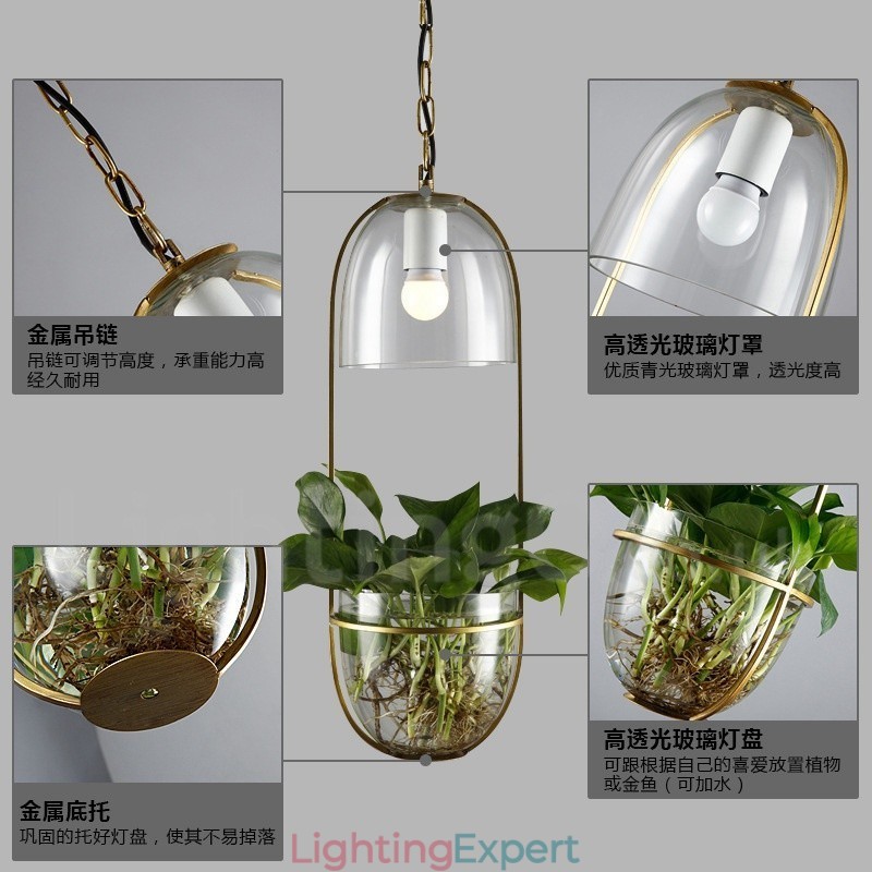Rustic Lodge Metal Glass Pendant Light