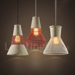 1 Light Metal Concrte Rustic Lodge Pendant Light