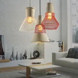 1 Light Metal Concrte Rustic Lodge Pendant Light