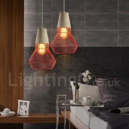 1 Light Metal Concrte Rustic Lodge Pendant Light