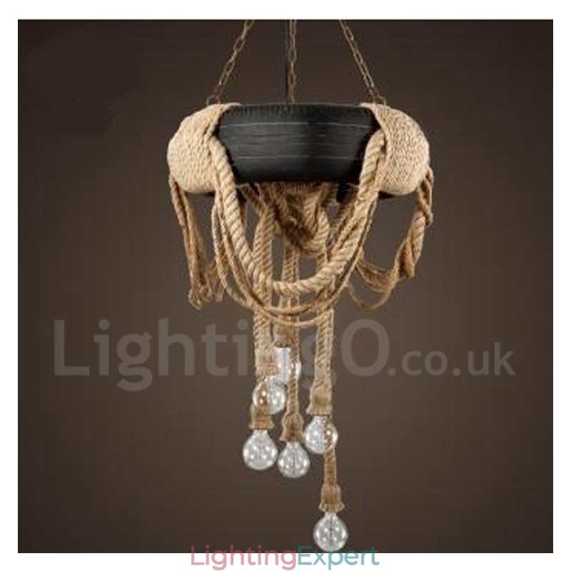 Country Vintage 6 Light Pendant Light