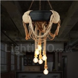 Country Vintage 6 Light Pendant Light
