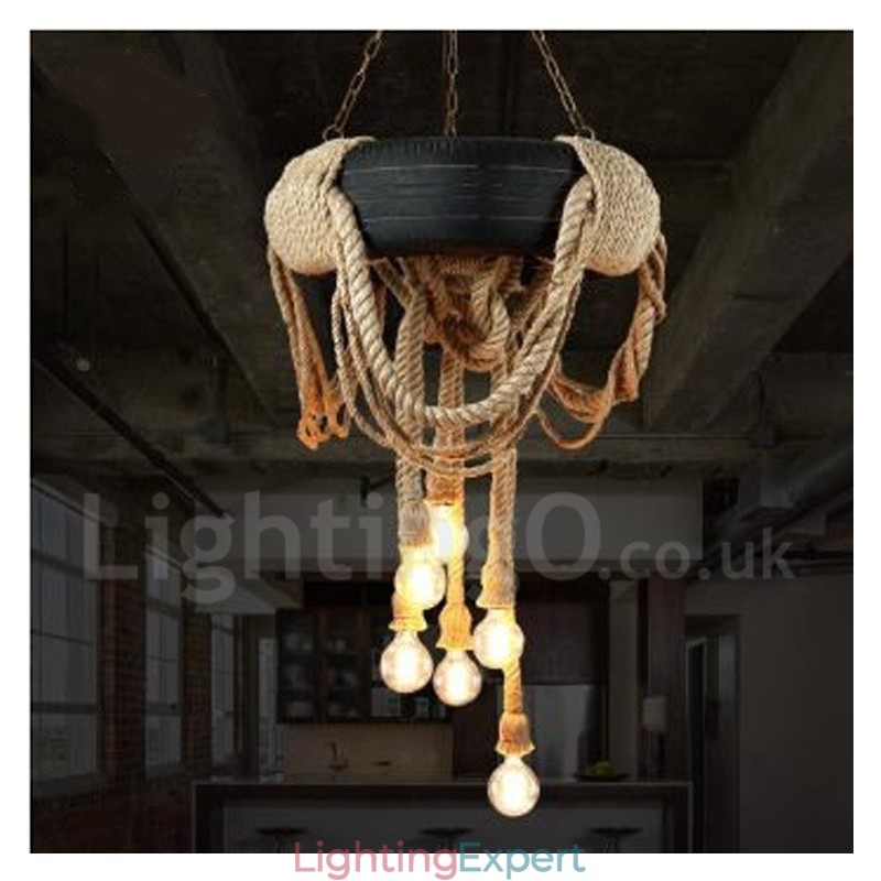 Country Vintage 6 Light Pendant Light
