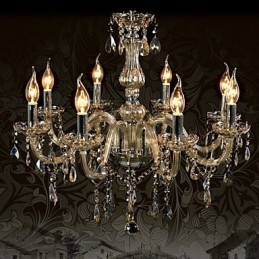 8 Lights Luxury Crystal Chandelier Cognac Color K9 Crystal Chandelier