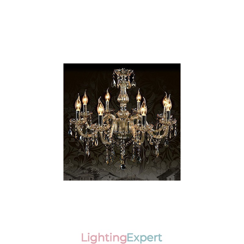 8 Lights Luxury Crystal Chandelier Cognac Color K9 Crystal Chandelier