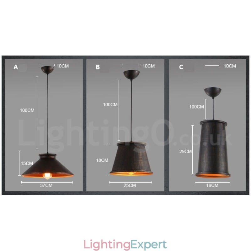 Retro Vintage 1 Light Metal Pendant Light