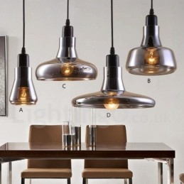 Retro Vintage 1 Light Pendant Light with Glass Shade